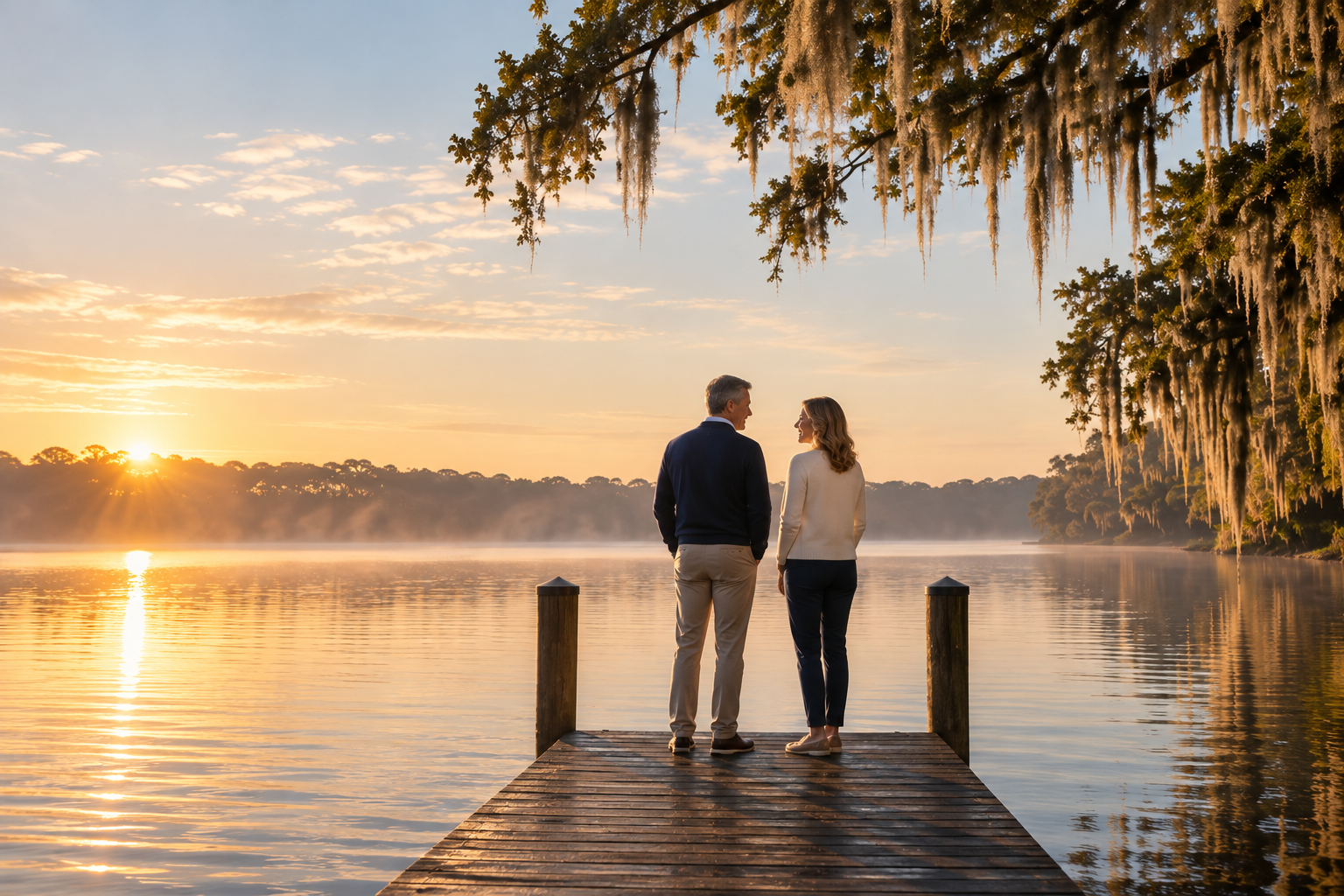 Discovery — looking out across the water together